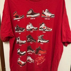 Custom vintage Jordan Red T-Shirt XL